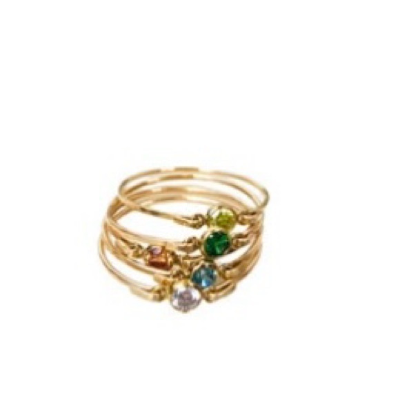 Dainty 14k gold filled birthstone stack rings - Picture 2 of 3